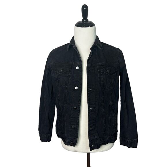 Nickelodeon Hey Arnold Denim Jean Trucker Jacket 90s Cartoon Black Mens S Small - Picture 2 of 6